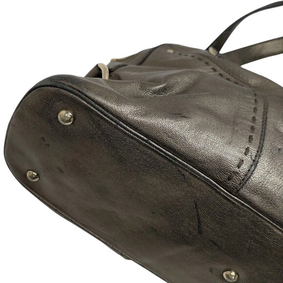 (L3) YVES Saint Laurent Hand Bag Brown Leather - Picture 5 of 9